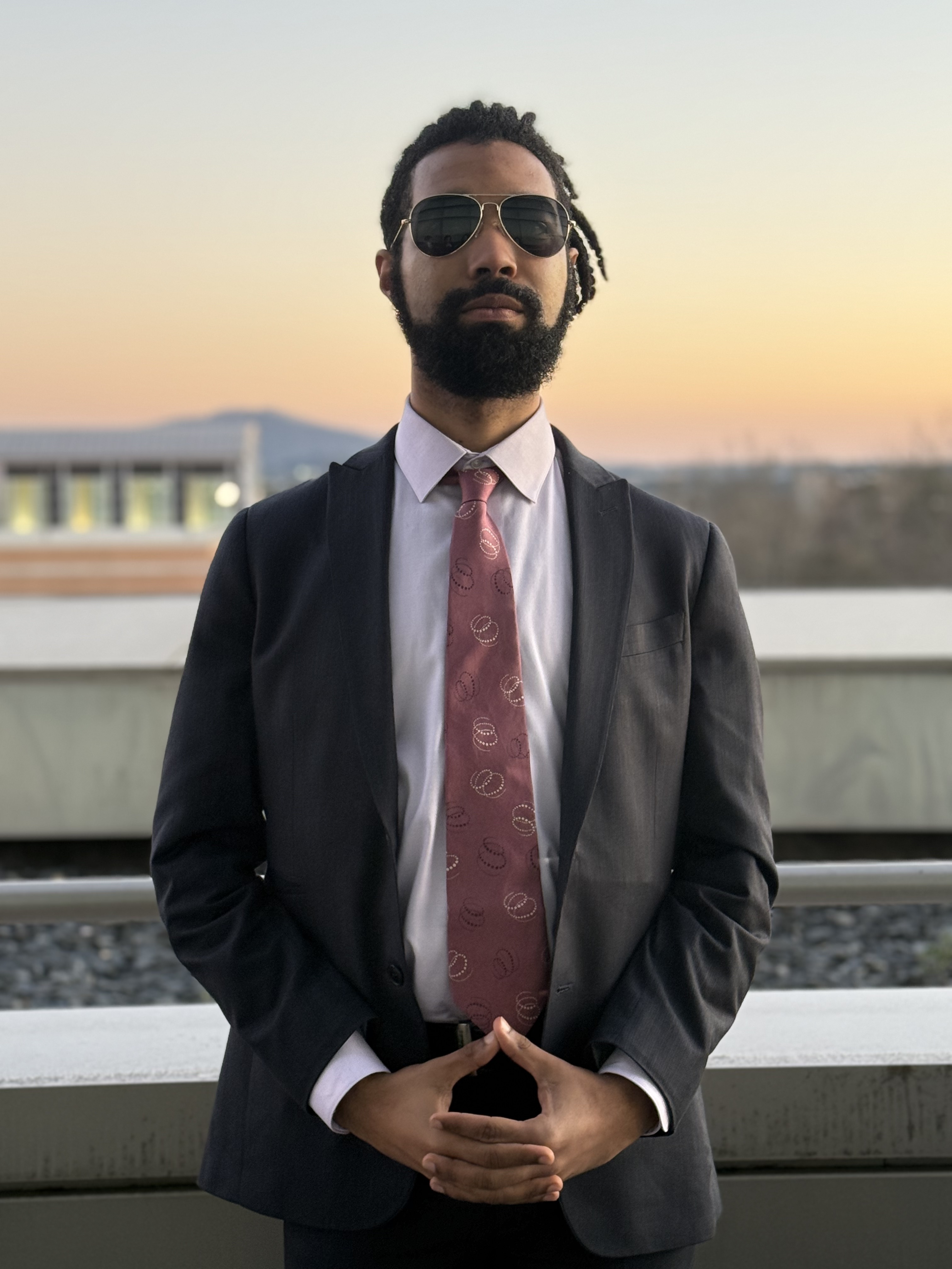 Milo in a suit